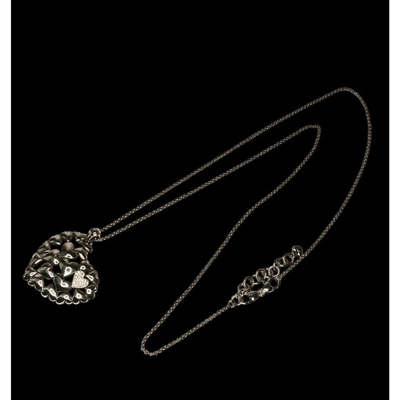 Brighton Large Heart Pendant Necklace Multiple Hearts Small Rhinestone Heart 18" - Picture 6 of 16